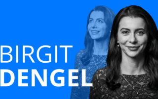 Schriftzug Birgit Dengel und ein freigestelltes Foto einer Frau
