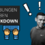 Text: Bewerbungen schreiben im Lockdown , ein Porträt eines jungen Mannes mit drei Ausrufezeichen über dem Kopf und ein Icon mit Tastatur und Händen, die darauf tippen